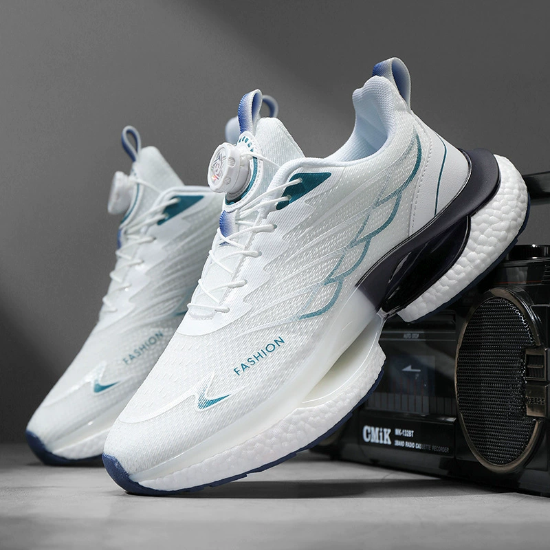 Summer Rotating Buckle Running Shoes Men Fashion Anti-Slip Thick Sole Cushion