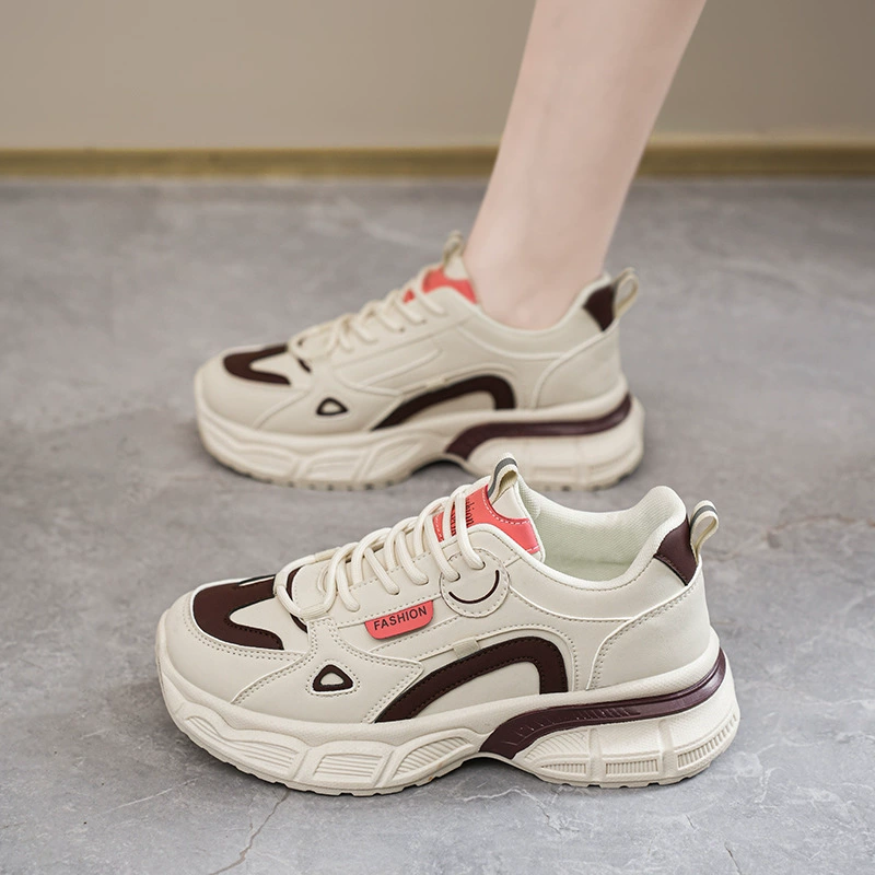 Zapatillas Blancas Transpirables Verano 2025 para Mujer, Suela Gruesa Coreana, Zapatos Dad Casual Elevadores