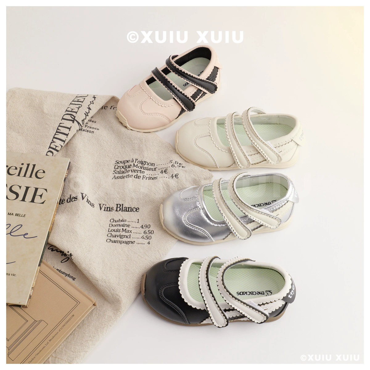 XSHX Ghost Ballet Girls Mary Jane Princess Shoes Shallow Double Hook and Loop Spring