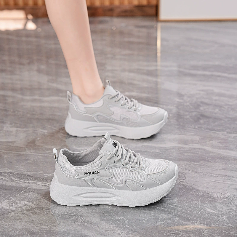Zapatillas de Malla Transpirables Verano para Mujer, Suela Gruesa Coreana, Suela Suave, Zapatos Dad Deportivos