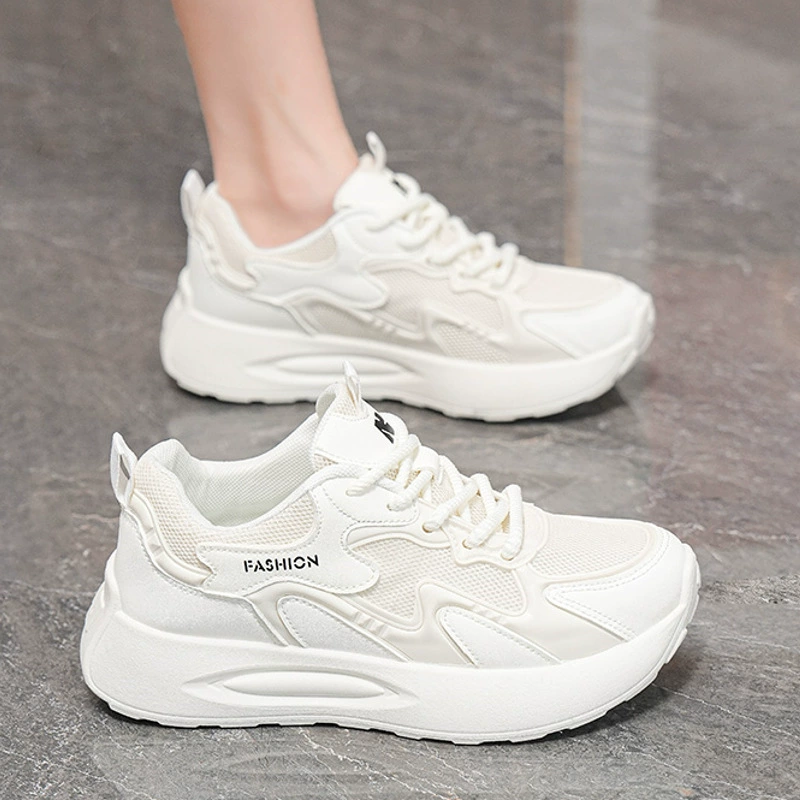 Zapatillas de Verano para Mujer Transpirables de Malla Suela Gruesa Coreana Cómodas Casual Dad