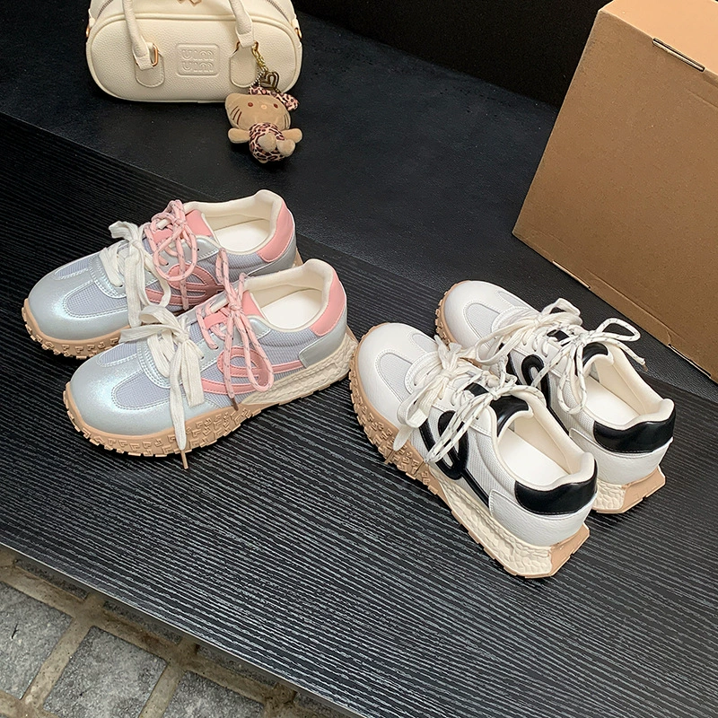 新款新款6cm内增高鞋子百搭撞色系带厚底休闲运动德训鞋女板鞋
80+人
100+人已
