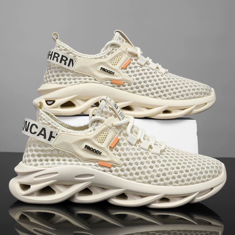 2026 Spring New Men's Running Shoes Breathable Mesh Lace-up Casual Sneakers