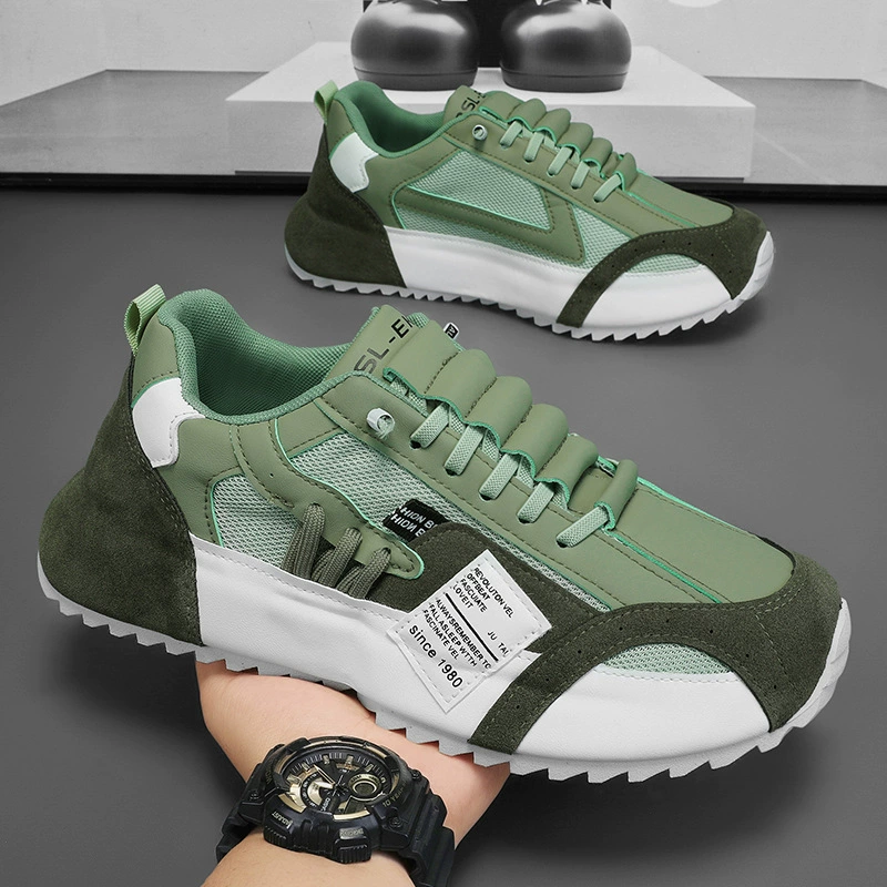 Zapatillas casuales transpirables europeas para hombre, invierno 2026, zapatos dad que aumentan la altura para trote lento