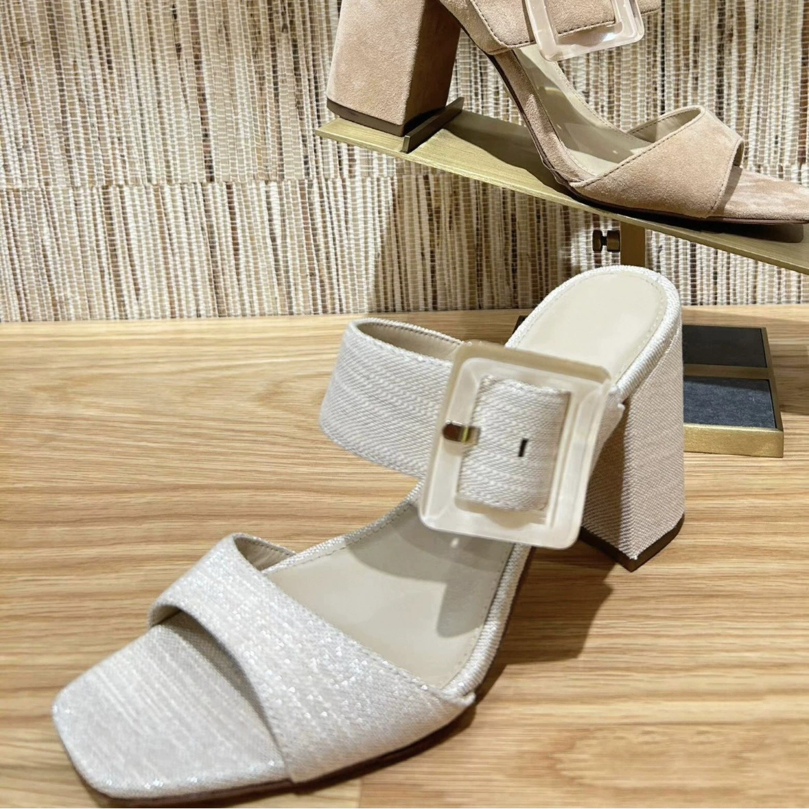 Strap Elegant Open Toe High Heel Sandals for Women 2025 Summer Vintage Chunky Heel