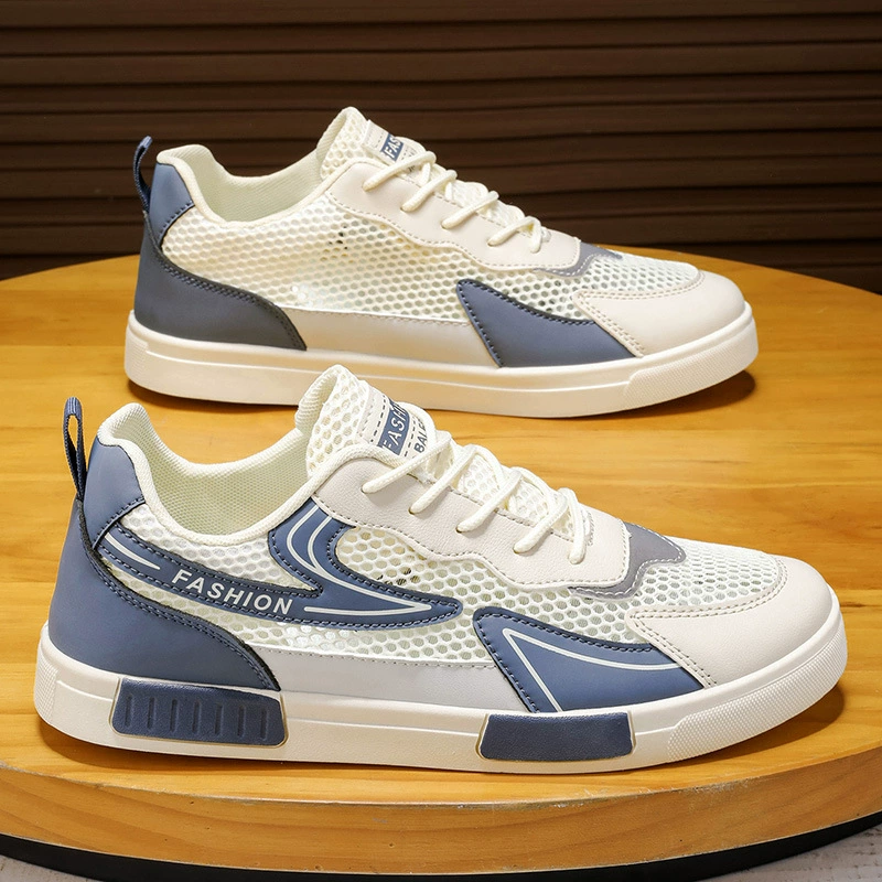 Zapatos de skate antideslizantes de malla fina transpirable para hombre, nuevo invierno, zapatillas casuales huecas de malla