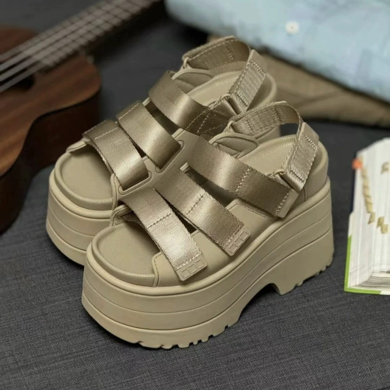 Women's Roman Platform Slide Sandals 2025 Summer Two-Way Adjustable Casual Beach Shoes