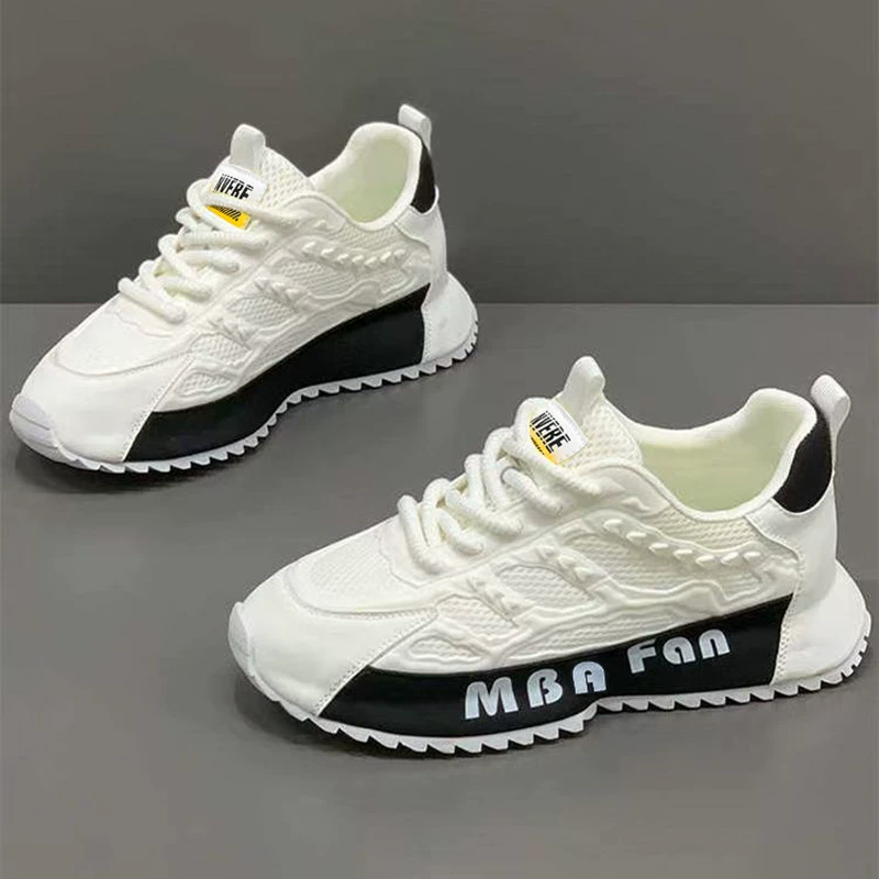 Zapatillas Casuales de Running para Hombre Invierno 2026 Malla Transpirable Blancas Zapatos de Aumento de Altura