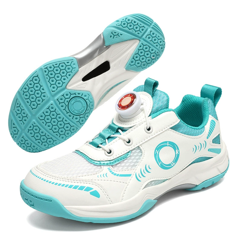 Cross-Border Kids' Professional Badminton Shoes, Button Closure, Mesh, Anti-Slip