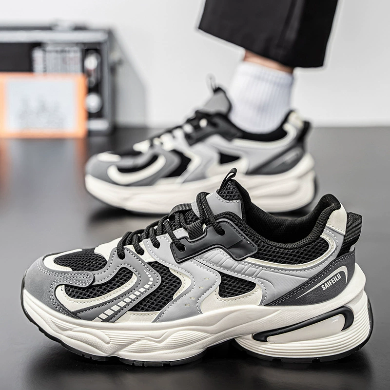 2026 Spring Men's Breathable Mesh Sports Shoes Trendy Casual Thick Sole Dad Shoes
