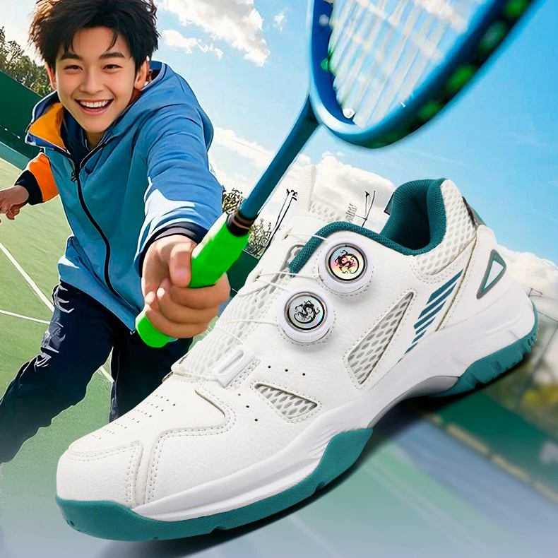 Cross-Border Professional Badminton Shoes, Rotary Buckle, Anti-Slip, Mesh, Breathable