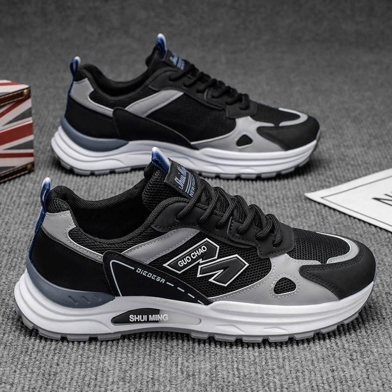 Spring New Single Mesh Hollow Breathable Dad Shoes Student Casual Soft Sole Non-slip Men's Shoes