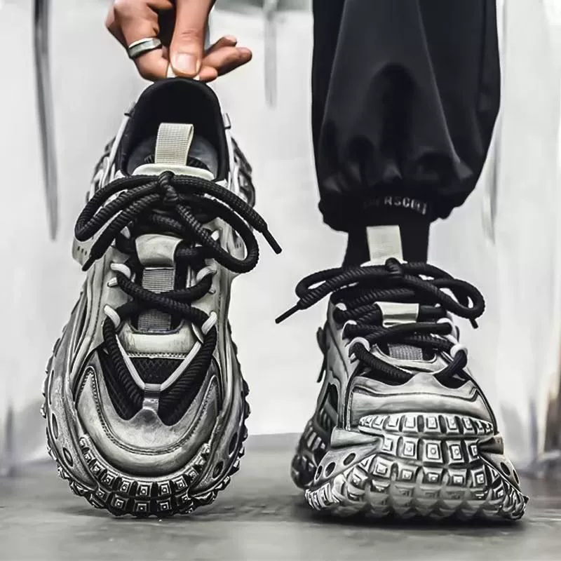 Zapatos Deportivos Juveniles para Hombre Invierno Transpirables de Malla Tendenciosos Suela de Neumático Gruesa Zapatos de Papá