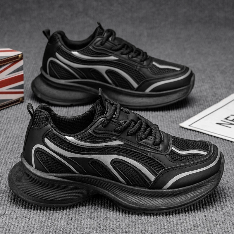 2026 Spring New Men's Trendy Casual Thick Sole Youth Breathable Mesh Dad Shoes