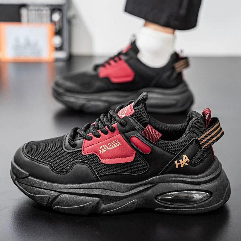 2026 New Spring Men's Thick Sole Height Increase Casual Running Sports Shoes Mesh Breathable Non-slip Dad Shoes