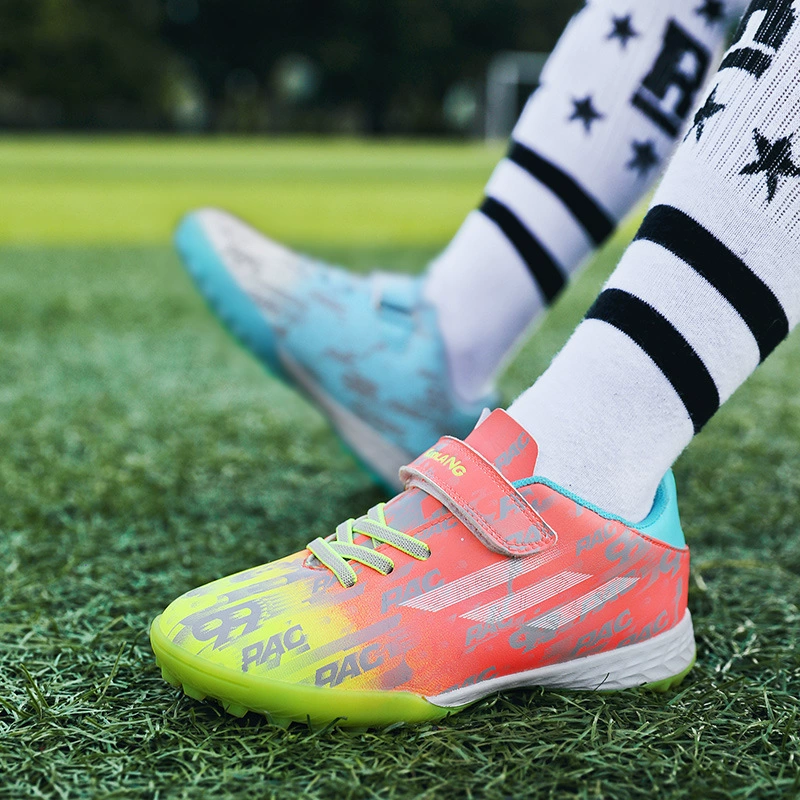 Wholesale Kids Soccer Shoes, Velcro, Breathable, TF Studs, Cristiano Ronaldo Style