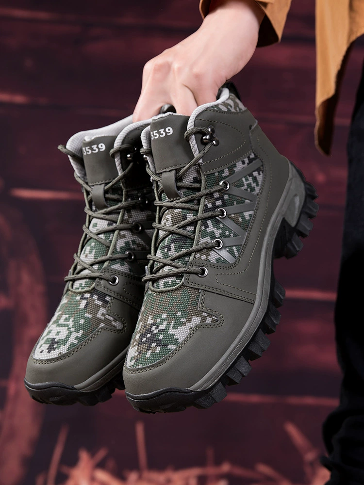 Cross-Border New High-Top Hiking Shoes Men Women Waterproof Breathable Outdoor
