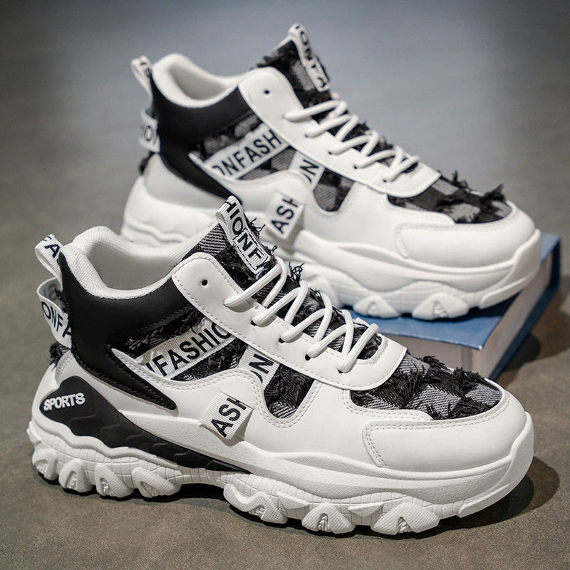Tênis Esportivos Masculino Inverno Outdoor Durável Sola Grossa Cano Alto Teenager Casual Dad Shoes