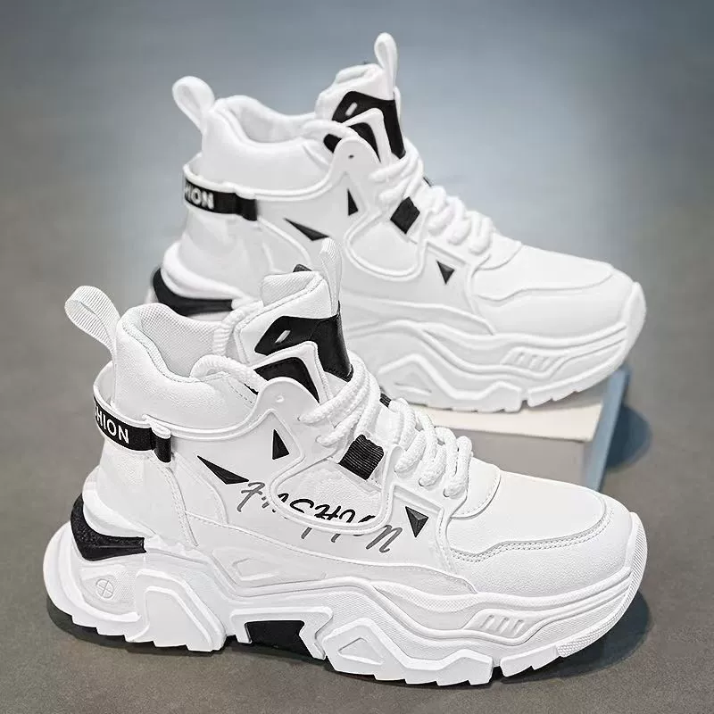 Men's 2026 Spring New High Top Martin Boots Sports Casual White Dad Shoes Trendy