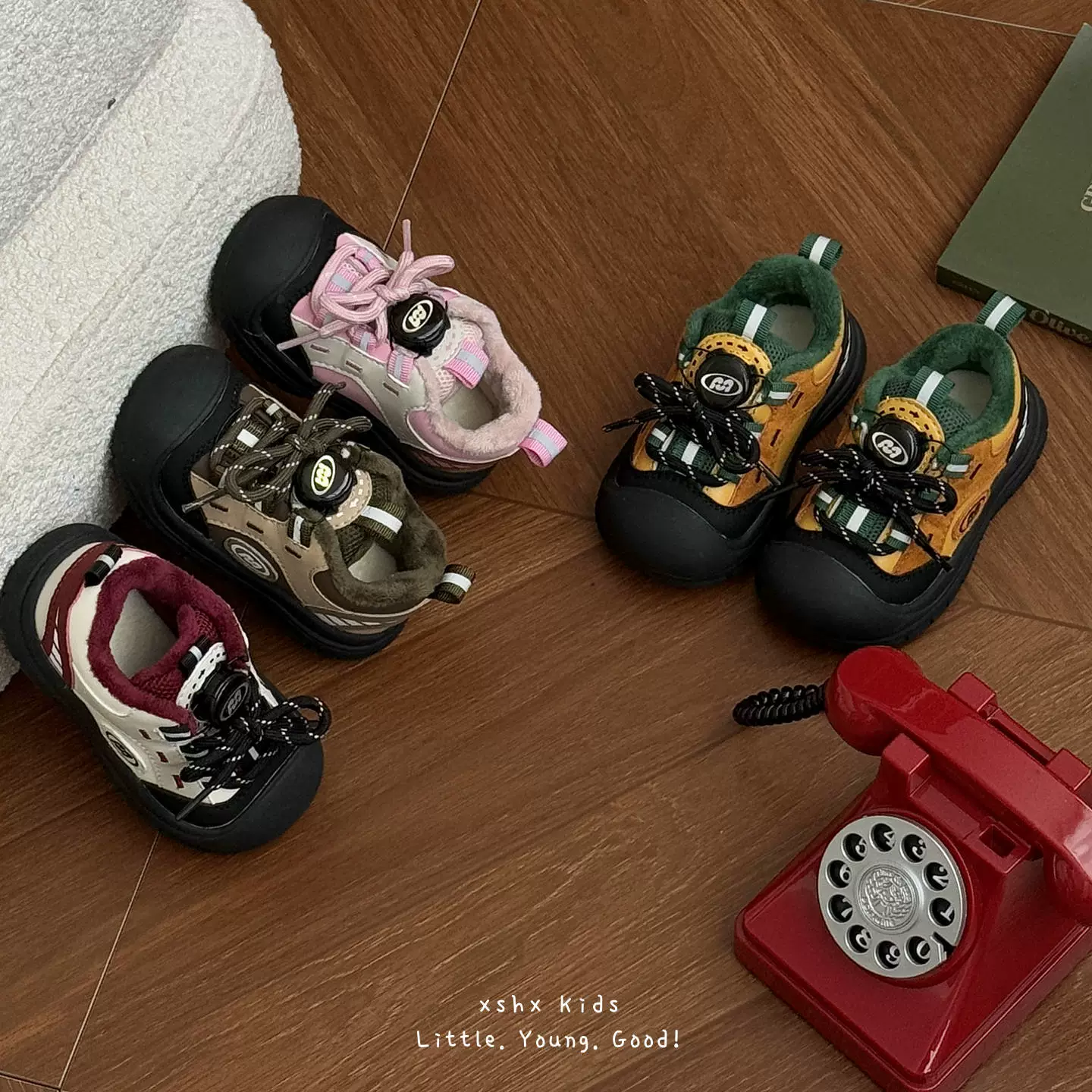 XSHX Functional Mountain Boys Girls Autumn Winter Fleece Rotation Buckle Toe Cap Stable Mountain Outdoor Casual