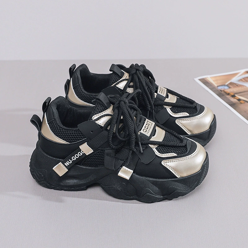 Korean Dad Sneakers Women 2025 Fall Student Sports Running Shoes Thick Sole Height Increase