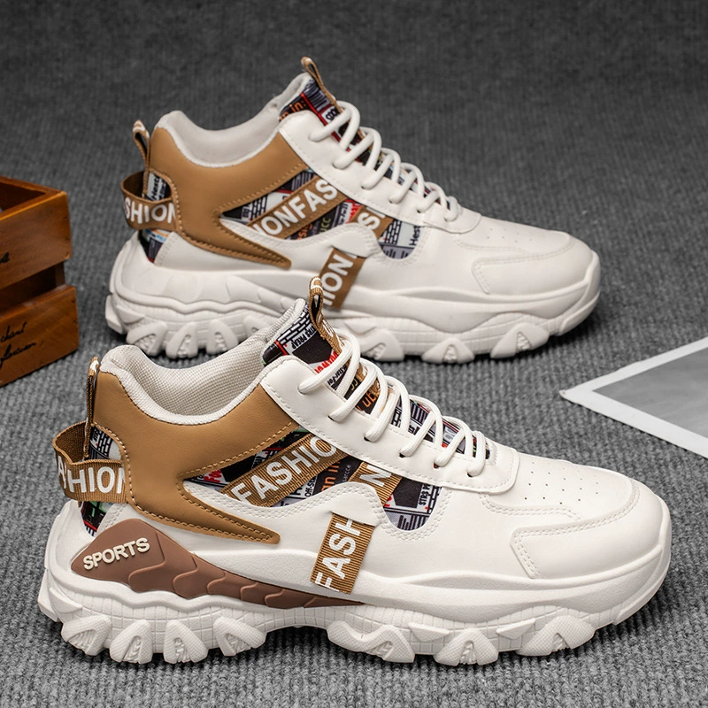Men's Winter High Top Thick Sole Fashion Running Dad Shoes Casual Sneakers